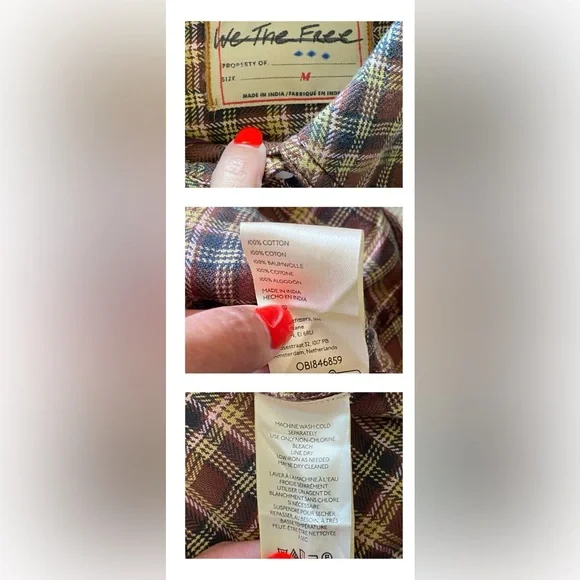 We the Free Plaid Two Tone Layered Flannel size Medium - Picture 14 of 14